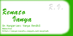 renato vanya business card