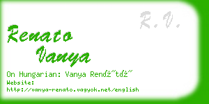 renato vanya business card